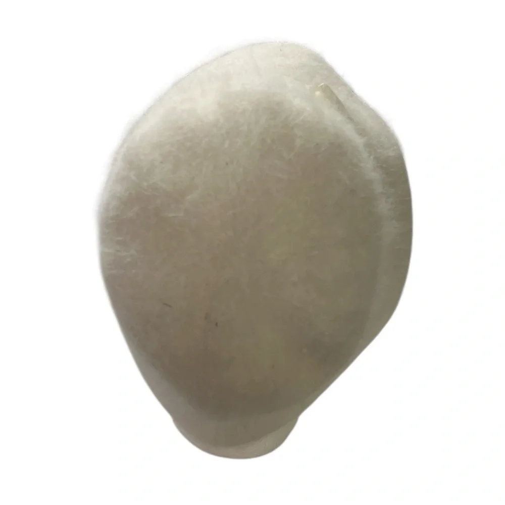 Angora Fur Hat with Satin Ribbon Cream